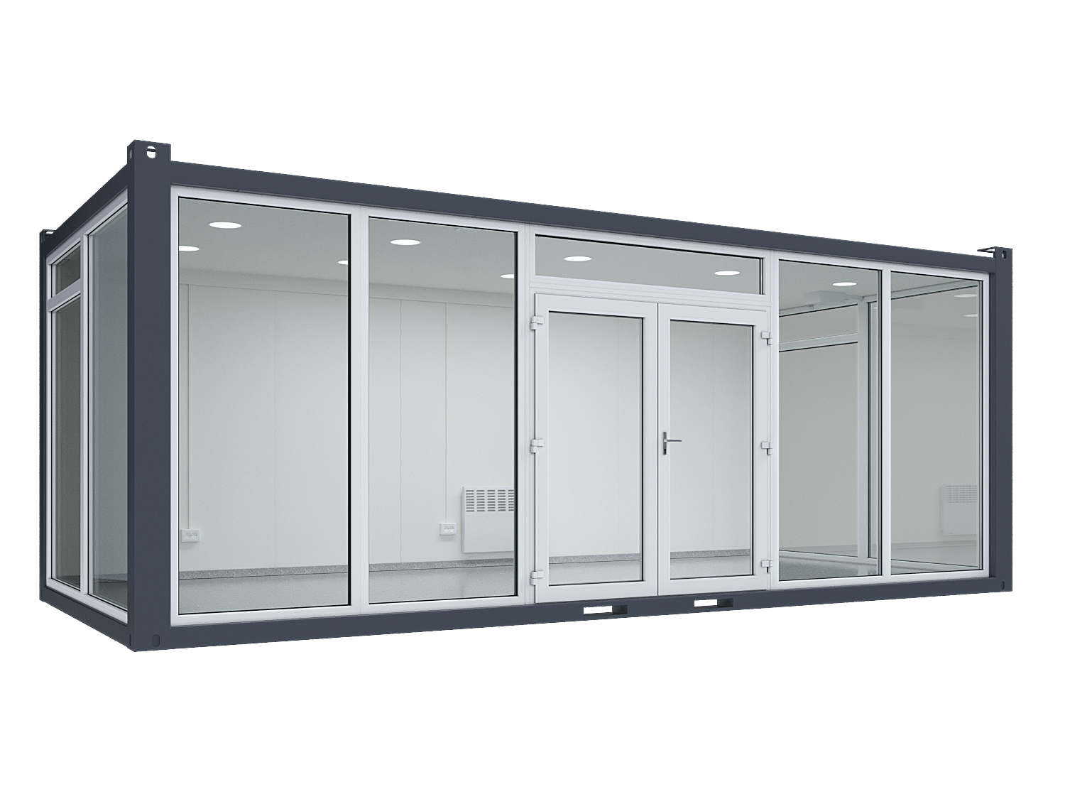 7×3.2m Glass Container, 3 glass walls
